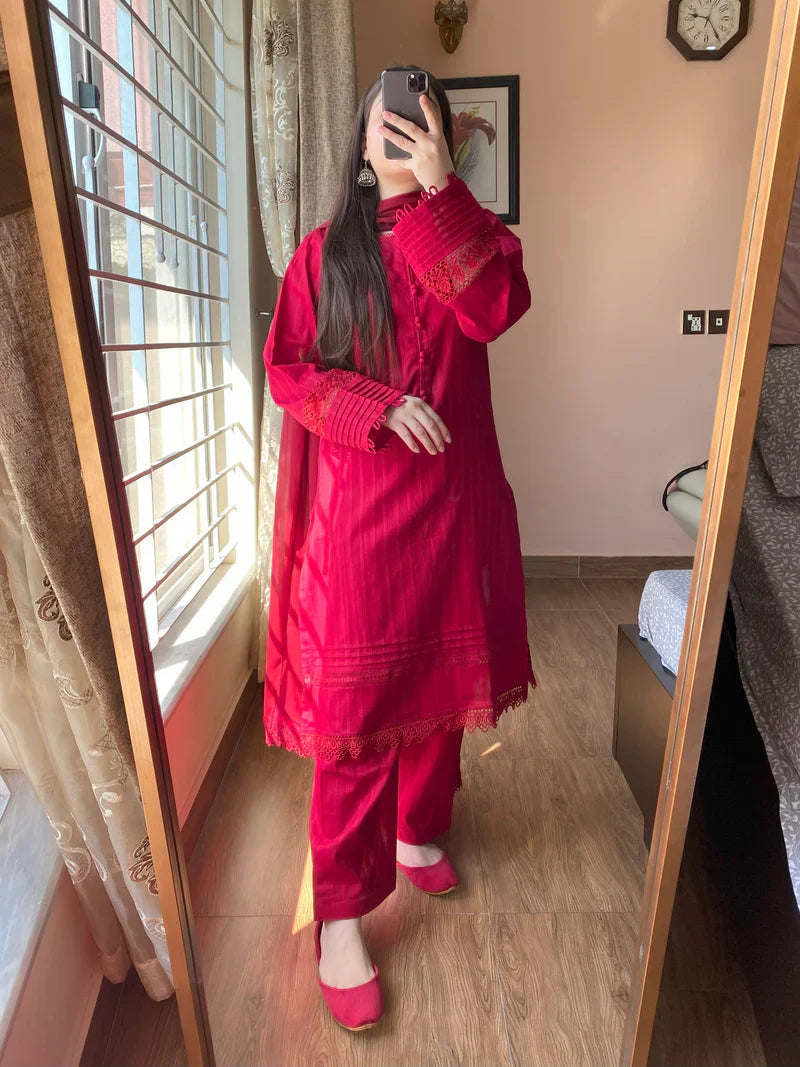 3 Piece Pure Lawn Stitch Suit 207