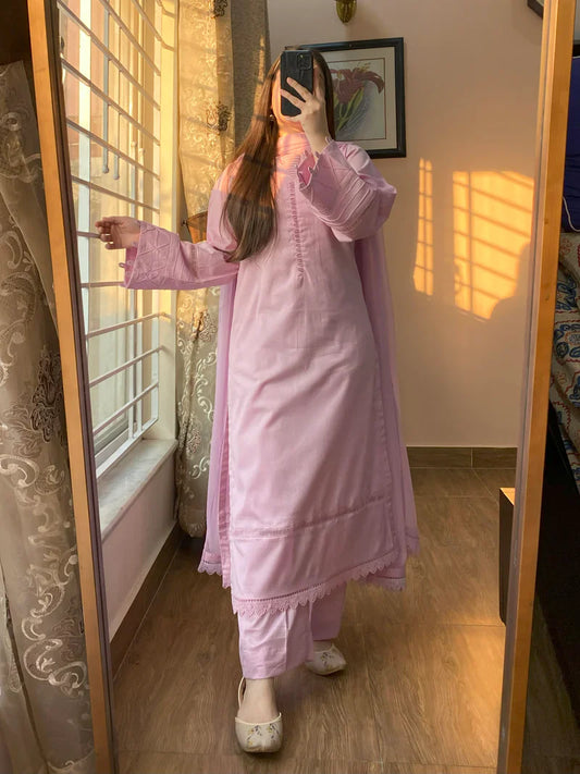 3 Piece - Pure Lawn Stitched Dress-208