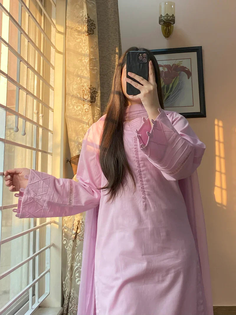 3 Piece - Pure Lawn Stitched Dress-208