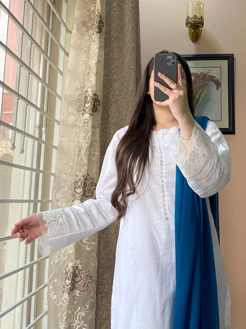 3 Piece - Pure Lawn Stitched Dress-209