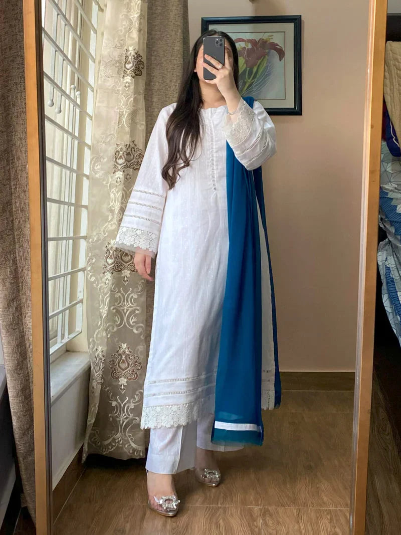 3 Piece - Pure Lawn Stitched Dress-209