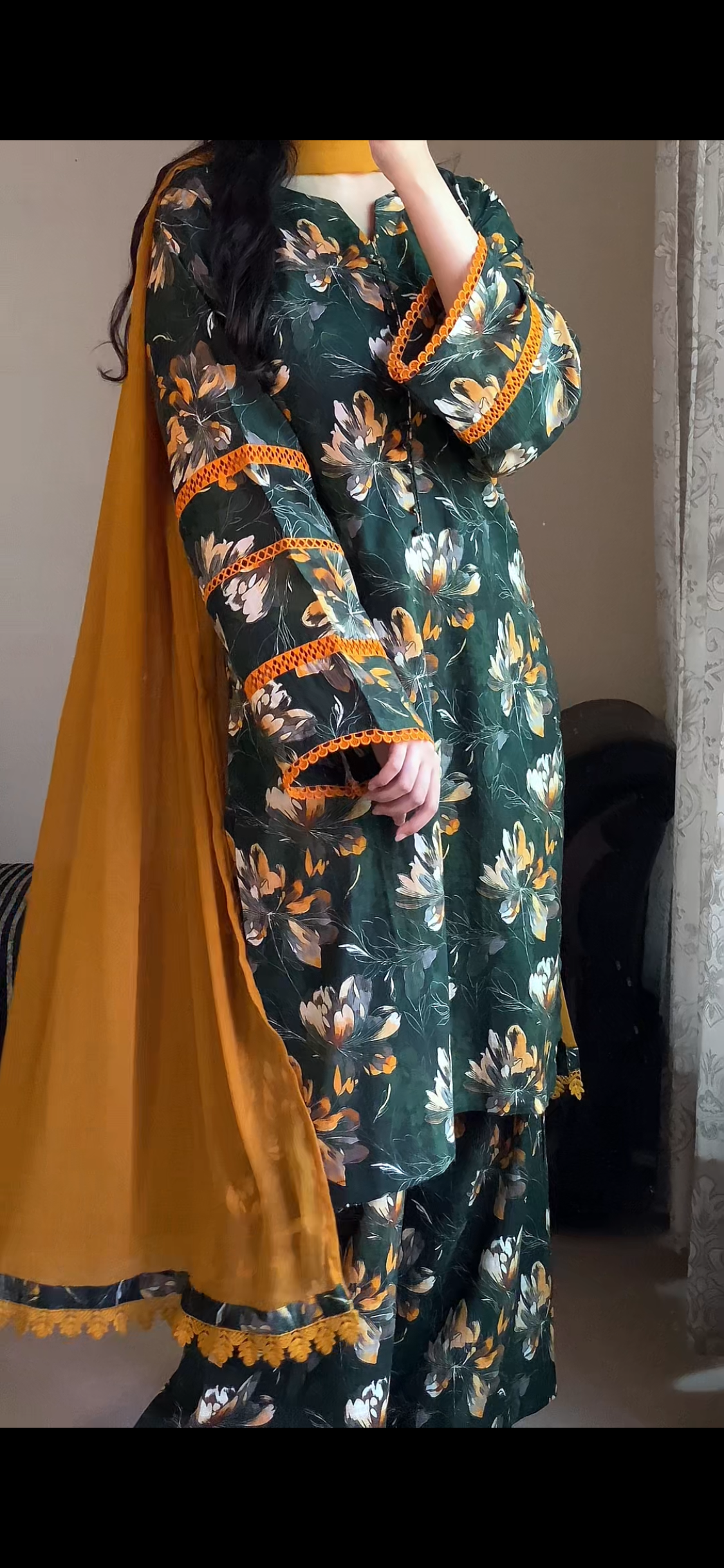 3-Piece Premium Dobby Lawn Stitched Dress-123