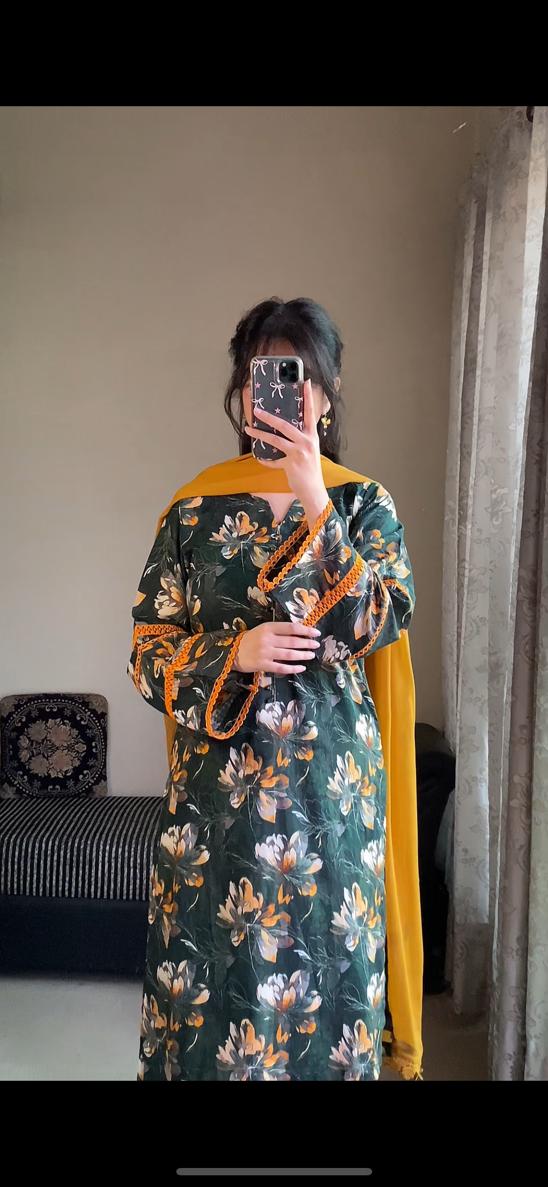 3-Piece Premium Dobby Lawn Stitched Dress-123