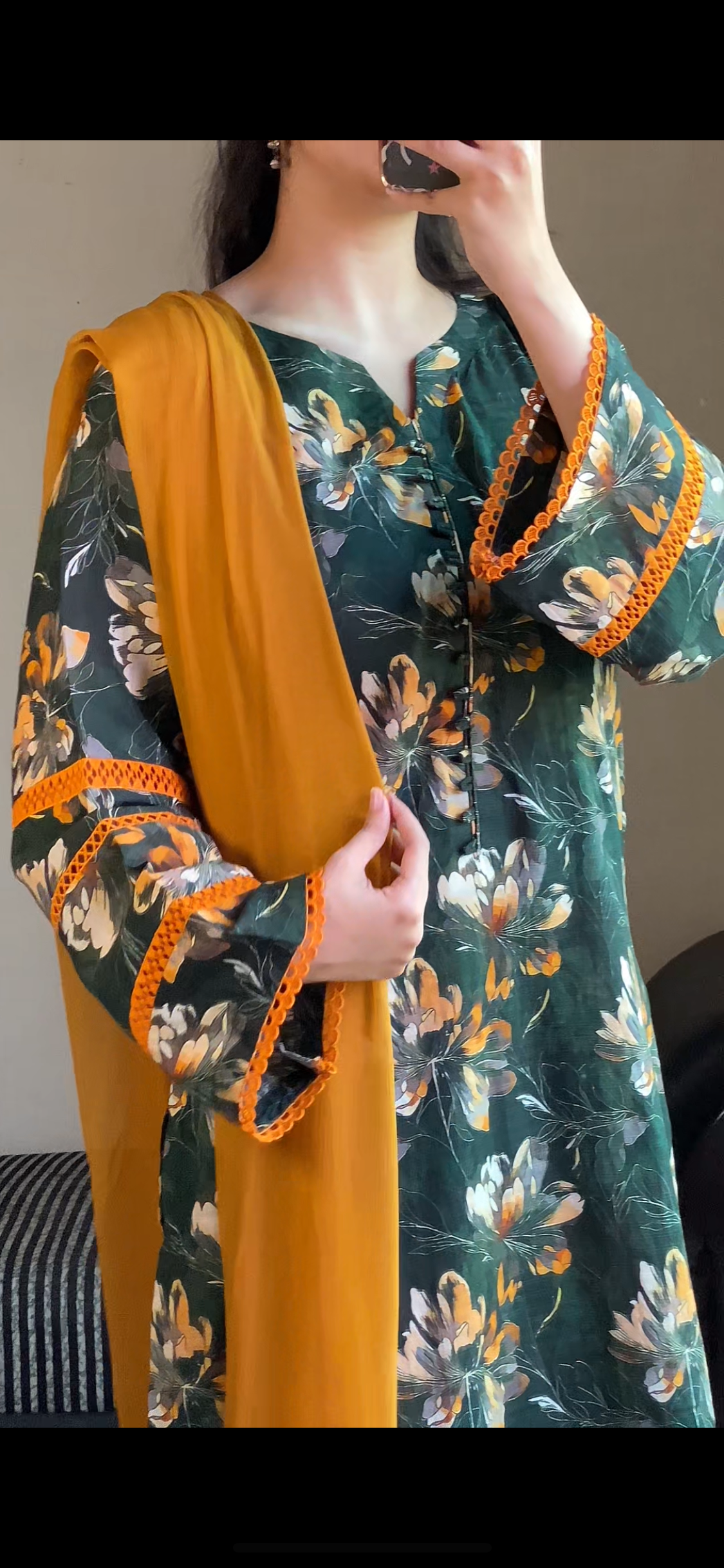 3-Piece Premium Dobby Lawn Stitched Dress-123