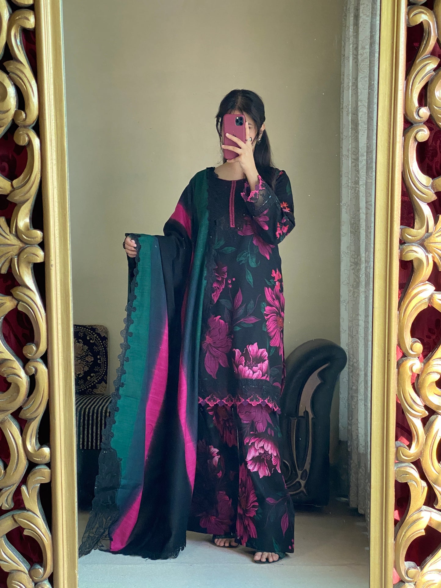 3 Piece Premium Lawn Stitched Dress-228