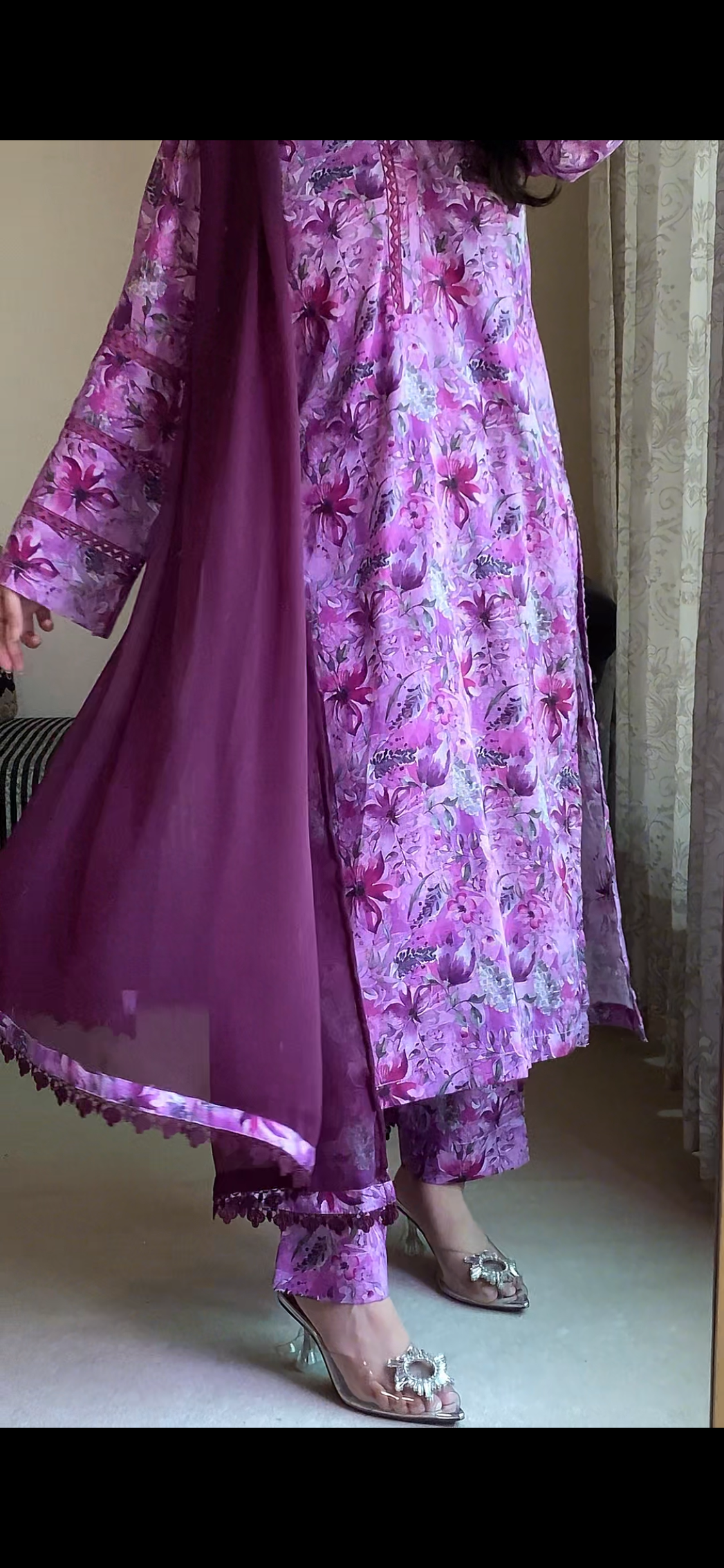 3 Piece - Lawn Bana Dora Stitched Dress-126