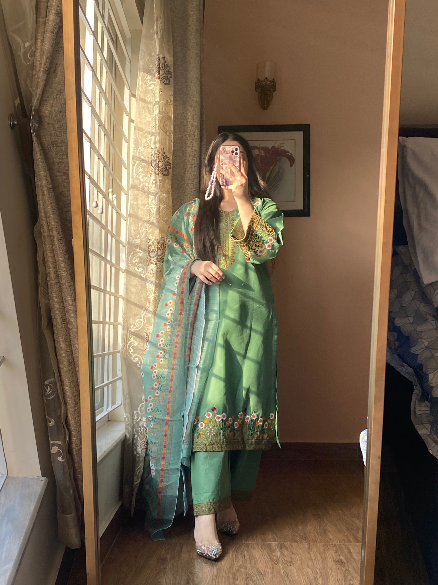 3-Piece Embroidered Lawn Stitched Dress - 115