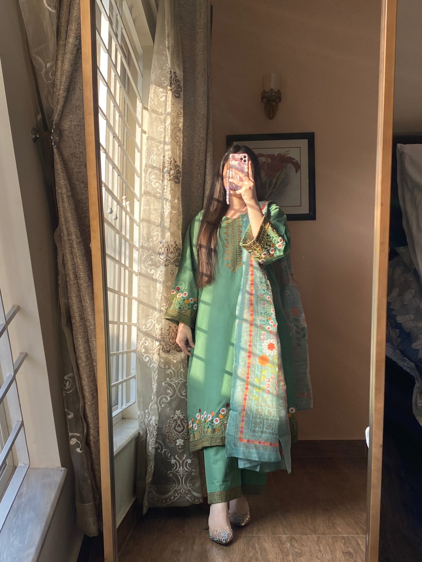 3-Piece Embroidered Lawn Stitched Dress - 115