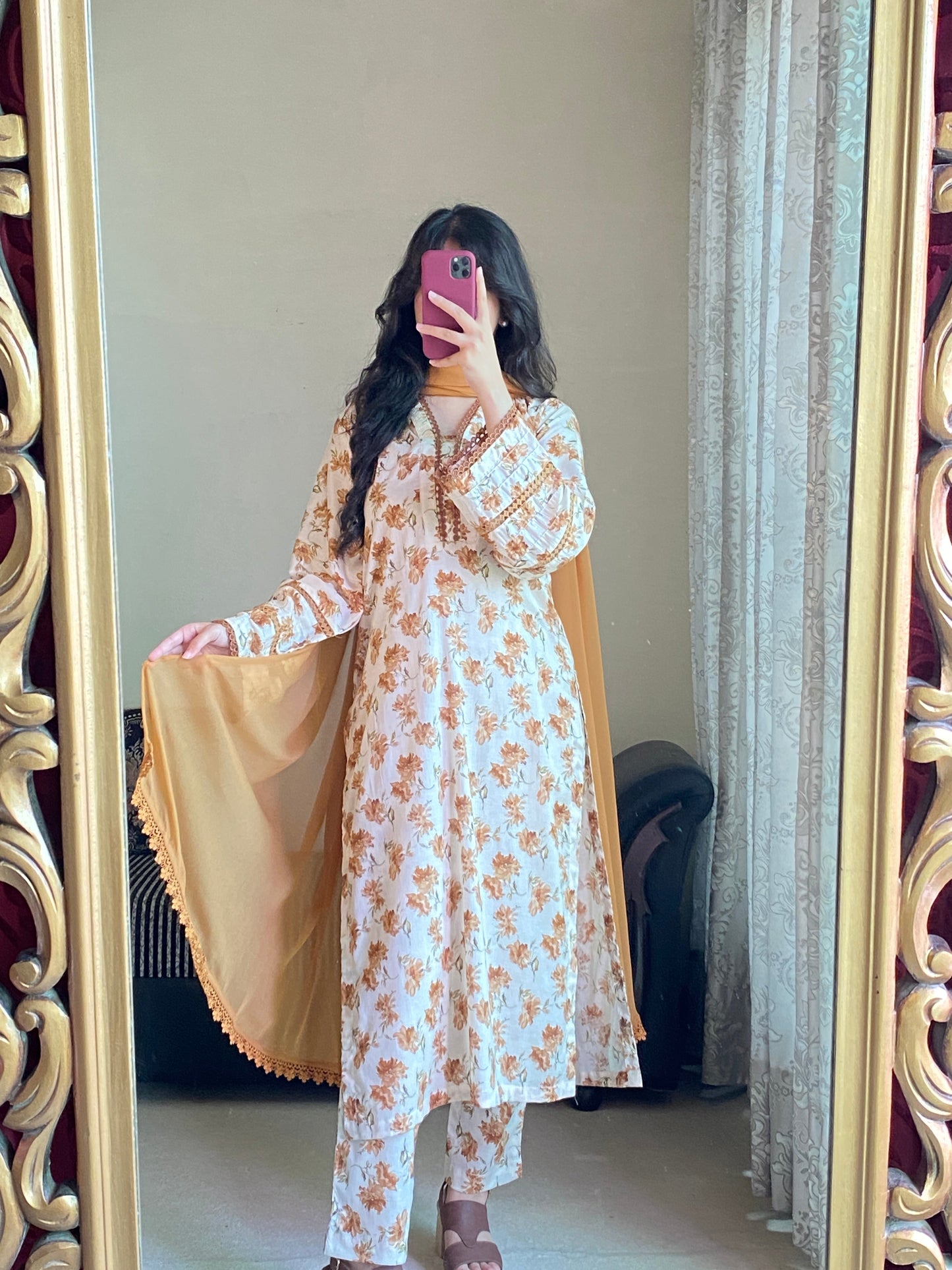 3 Piece - Lawn Printed Stitched Dress - 1005