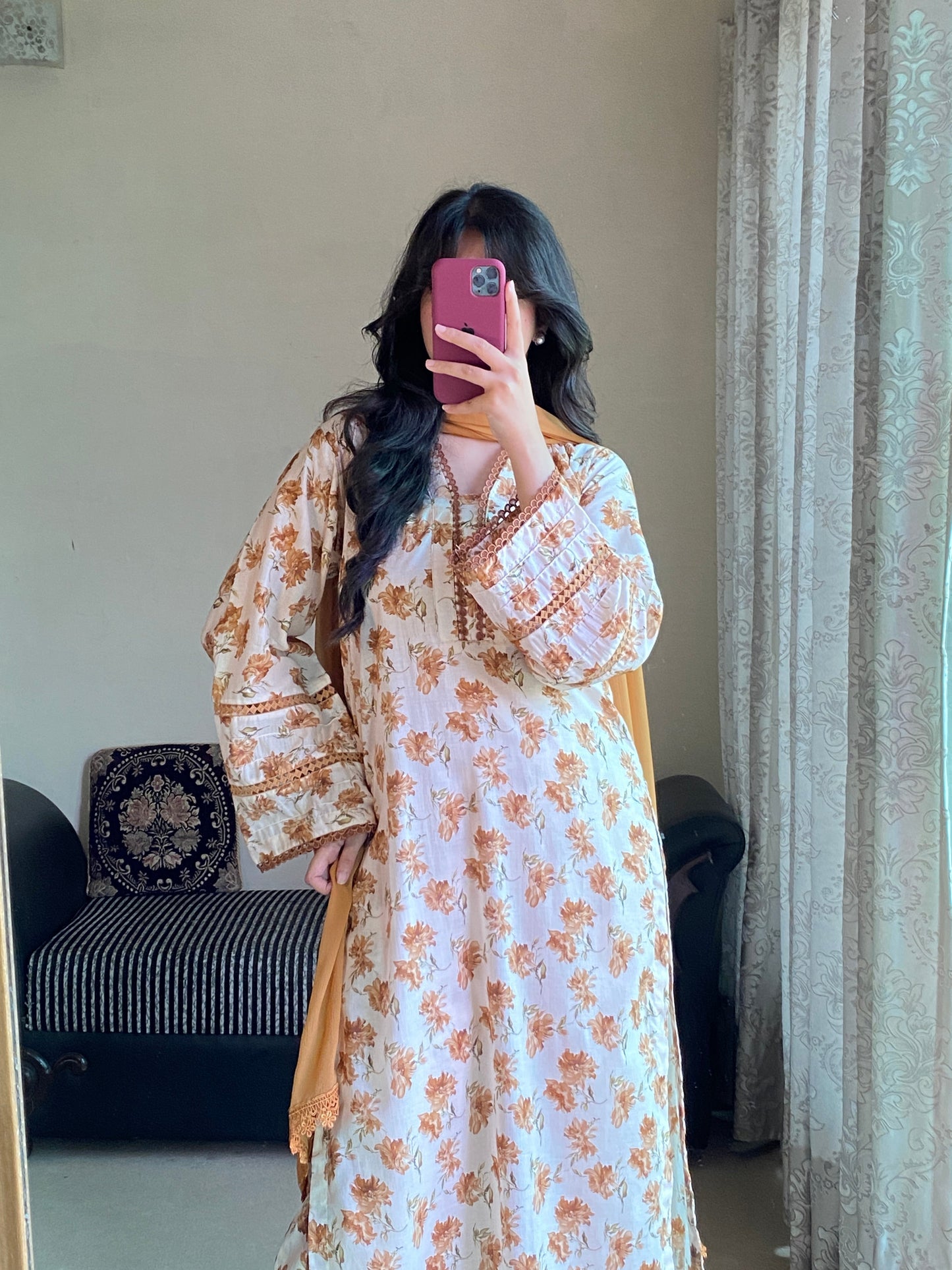 3 Piece - Lawn Printed Stitched Dress - 1005