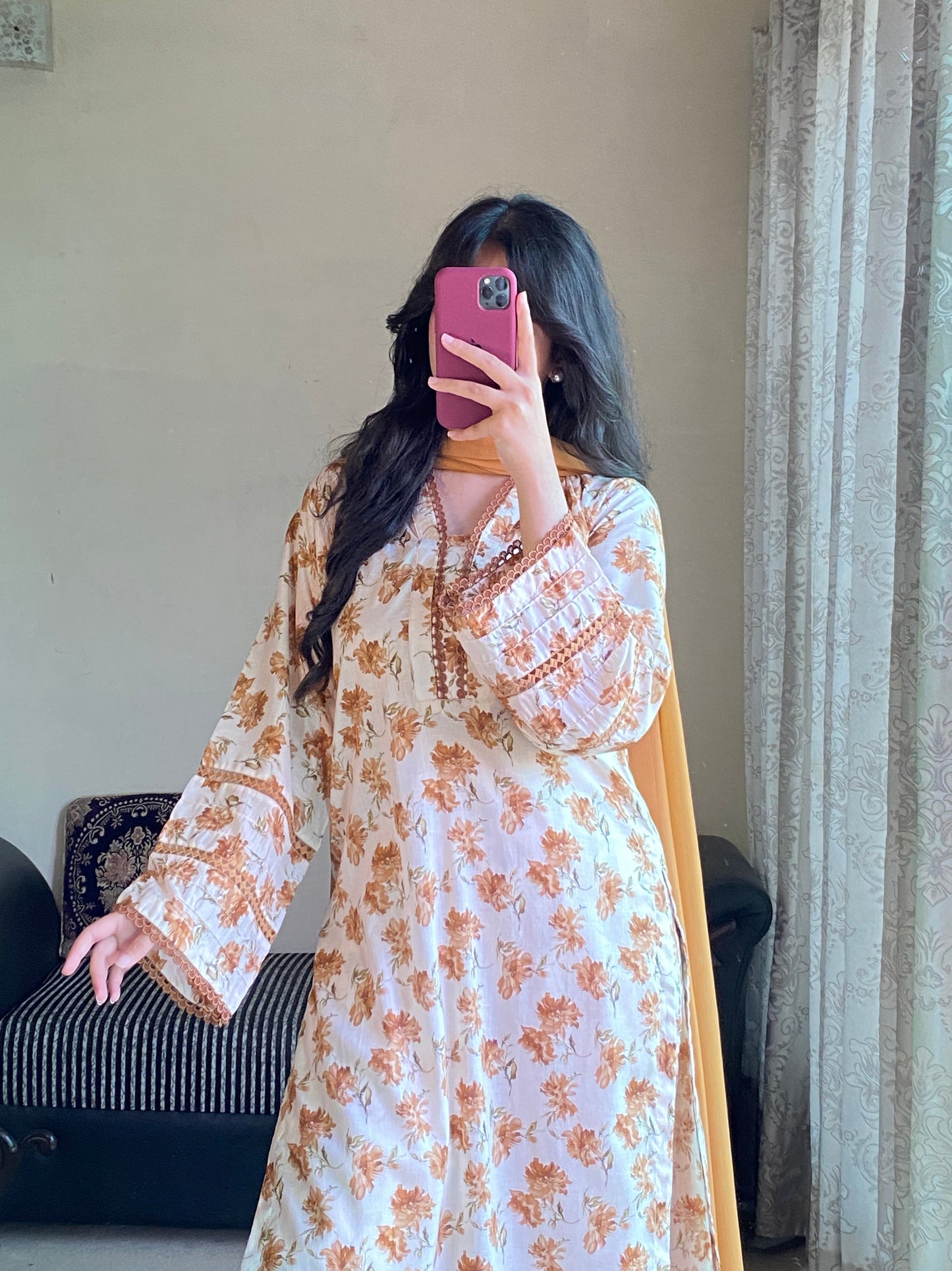 3 Piece - Lawn Printed Stitched Dress - 1005