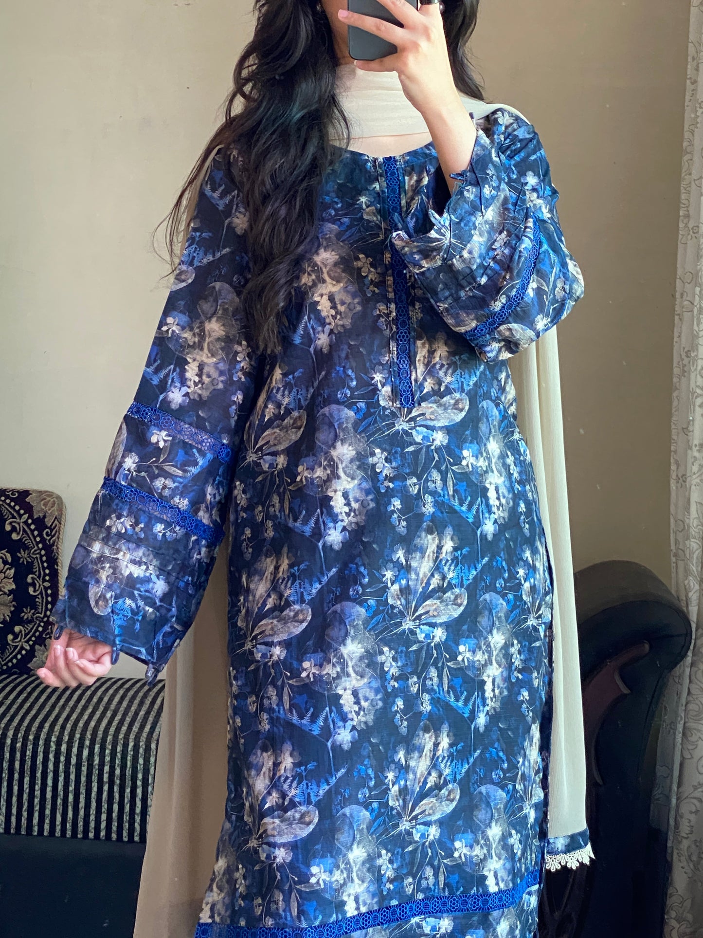 3 Piece - Lawn Printed Stitched Dress - 1004