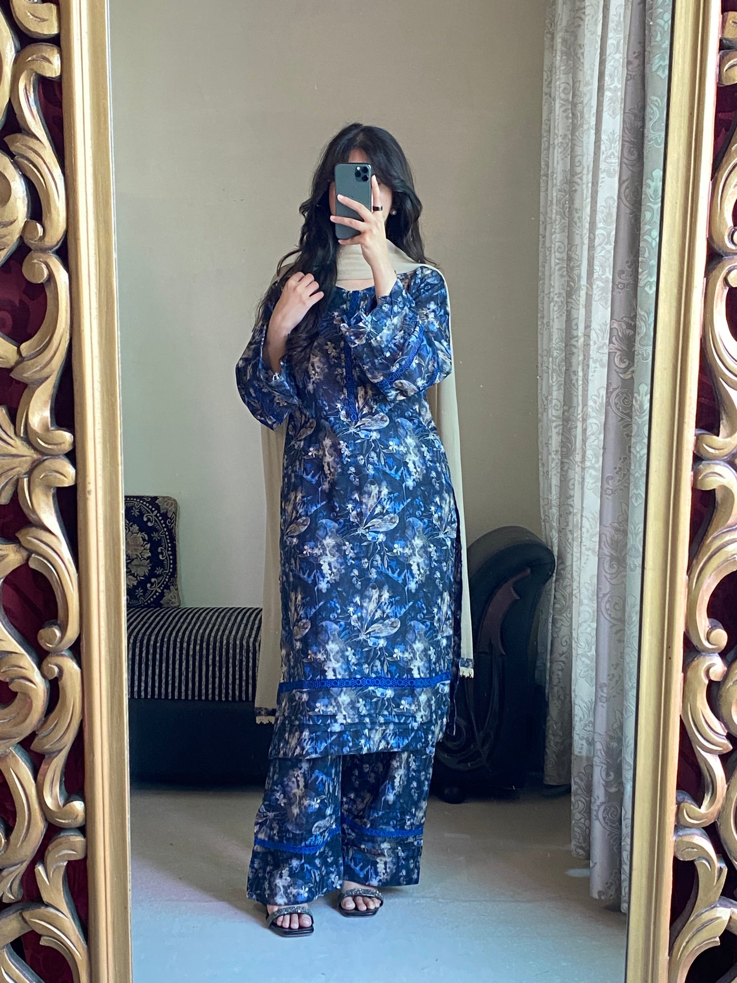 3 Piece - Lawn Printed Stitched Dress - 1004