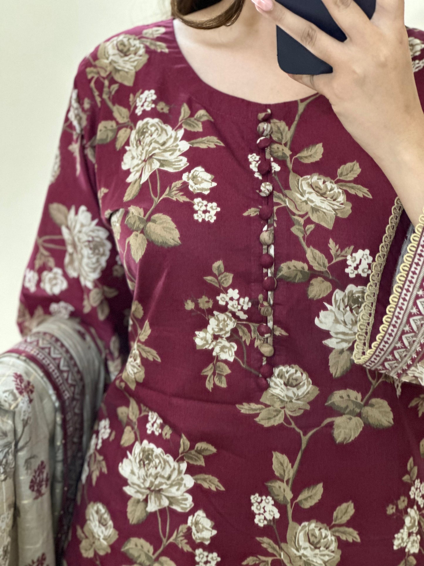 3 Piece Lawn Printed Stitched Dress - 024