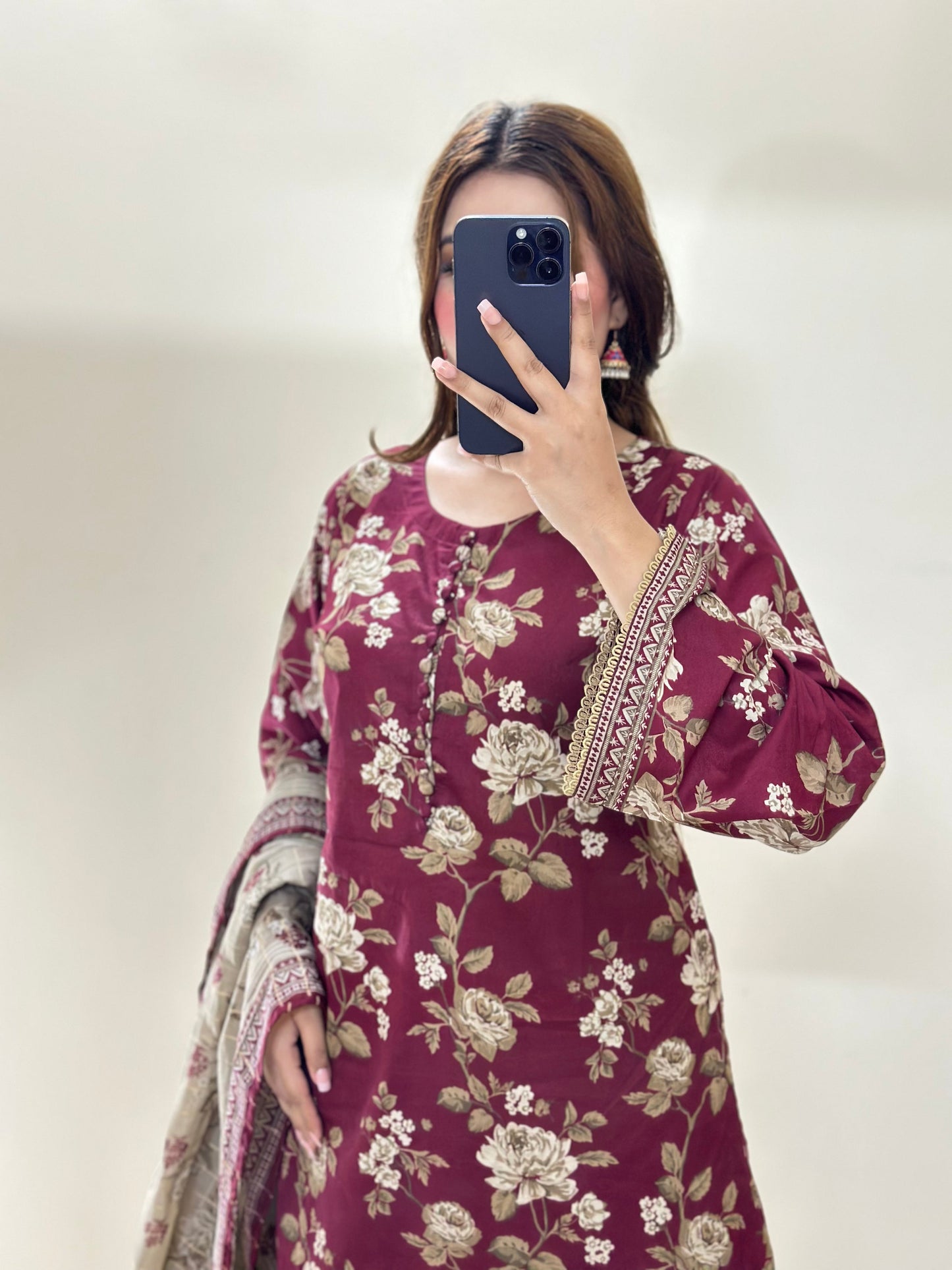 3 Piece Lawn Printed Stitched Dress - 024