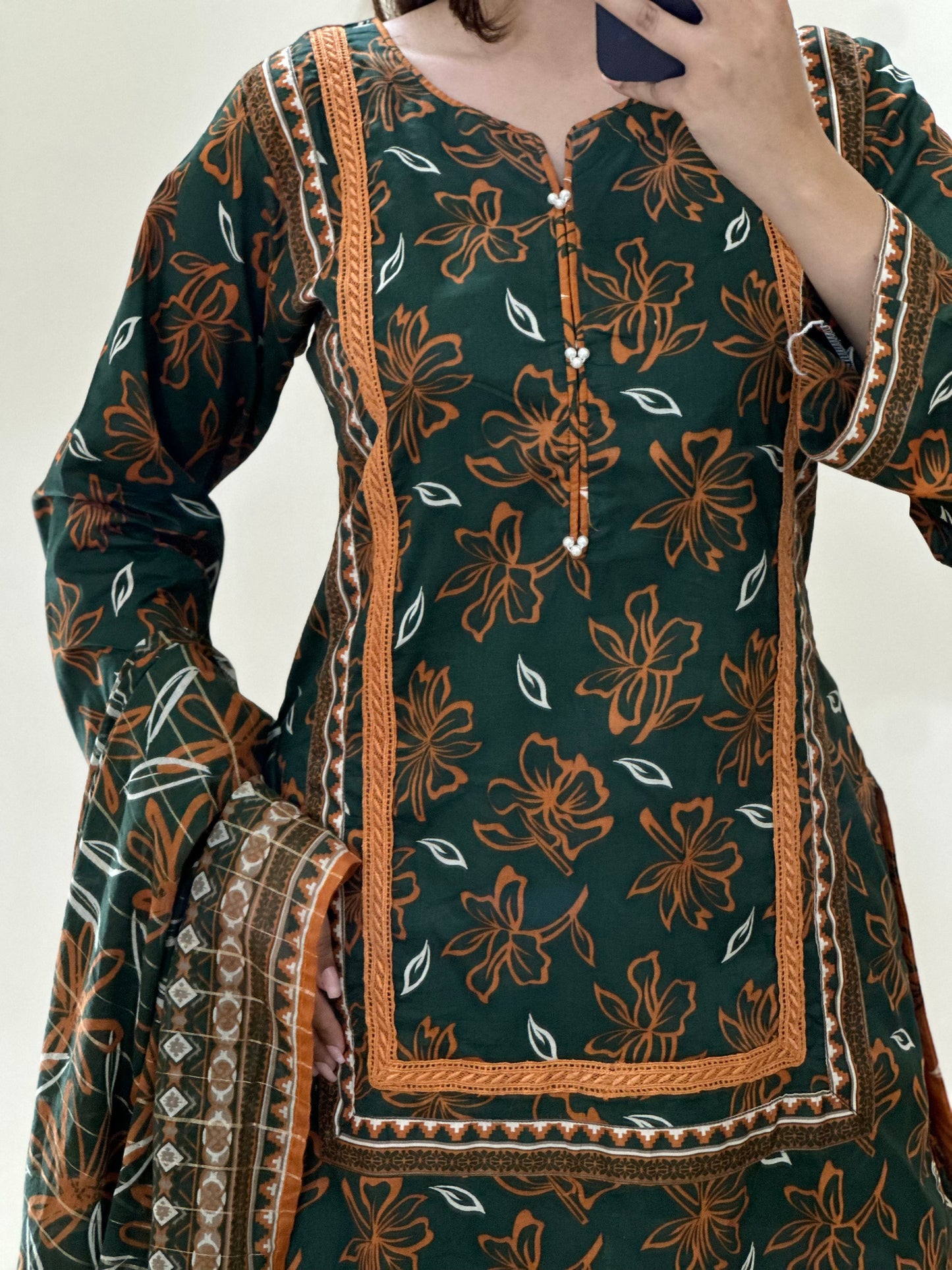 3 Piece Lawn Printed Stitched Dress - 023