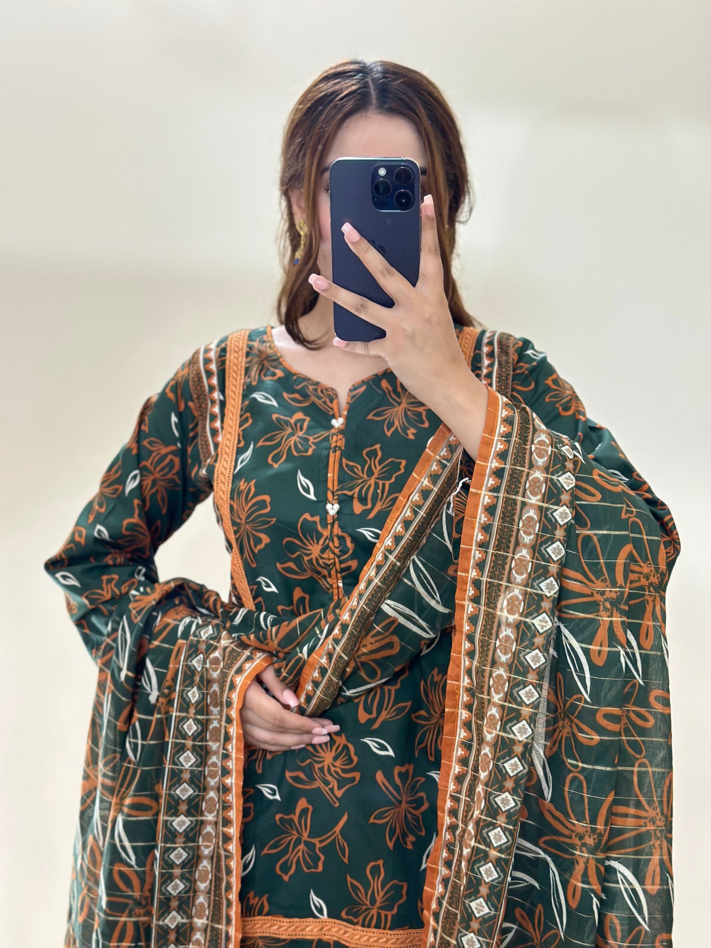 3 Piece Lawn Printed Stitched Dress - 023