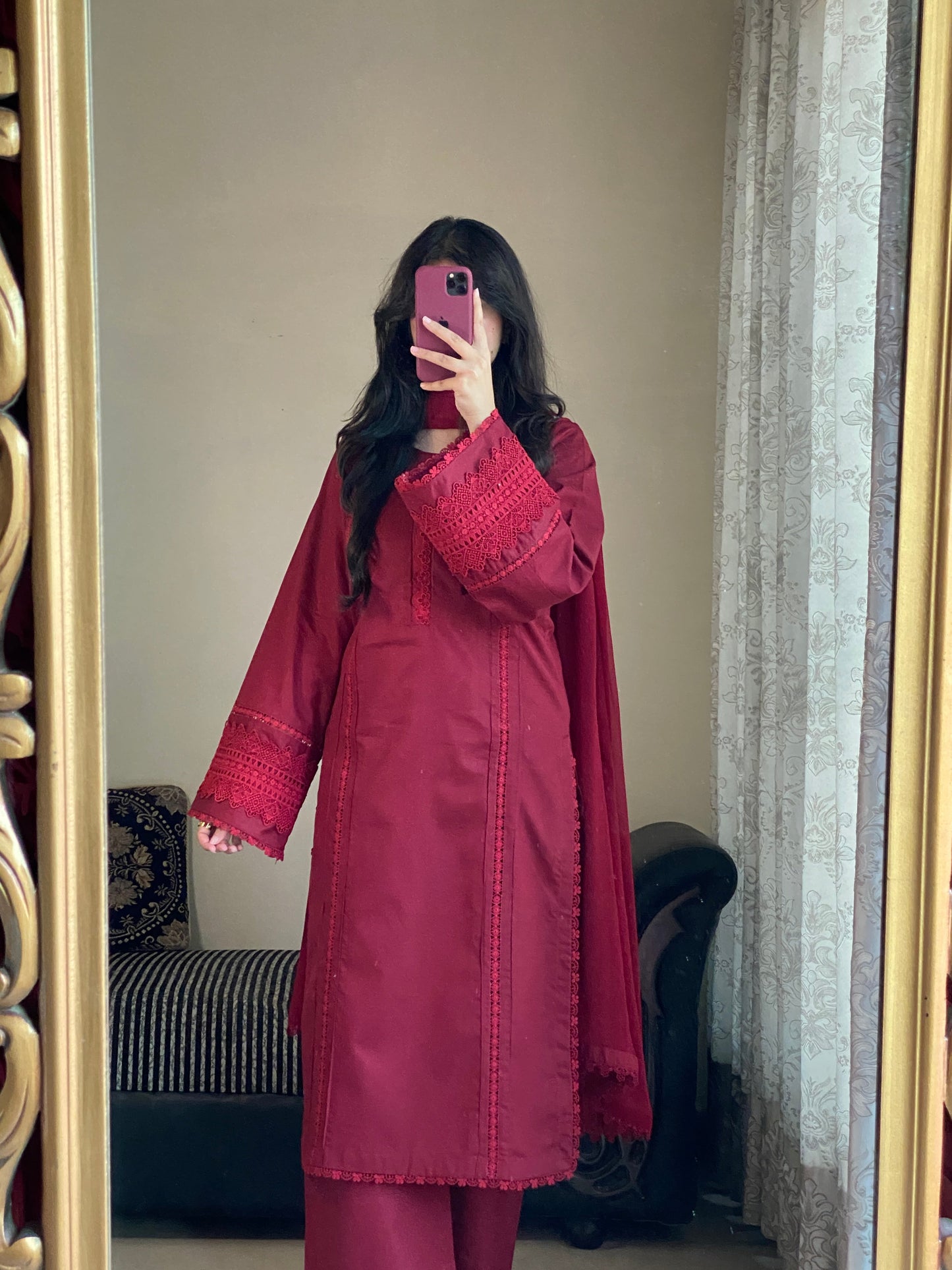 3-Piece-Premium Cambric Cotton Stitched Suit-221