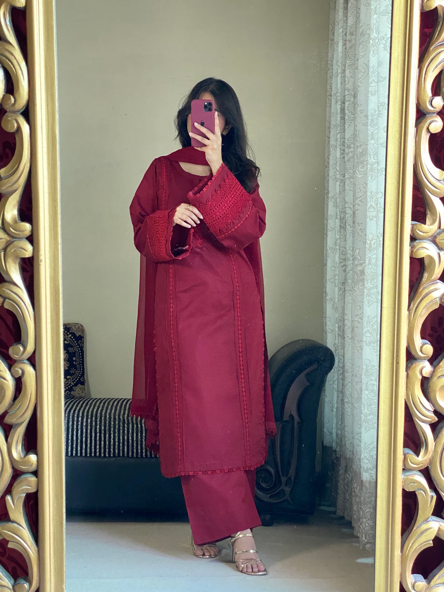 3-Piece-Premium Cambric Cotton Stitched Suit-221