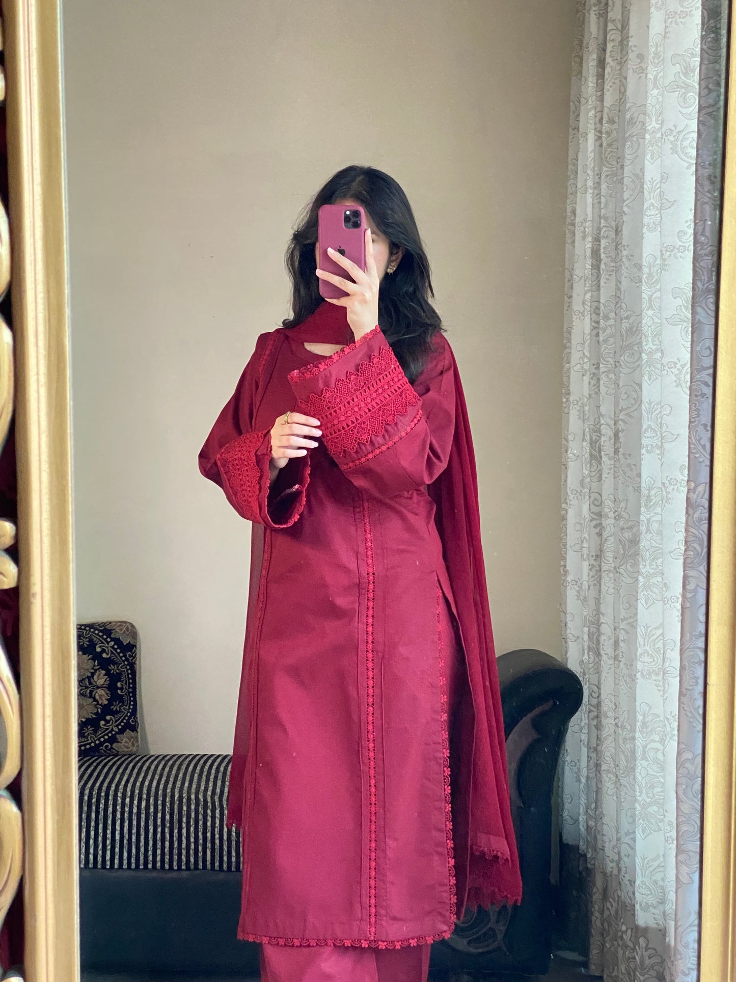 3-Piece-Premium Cambric Cotton Stitched Suit-221