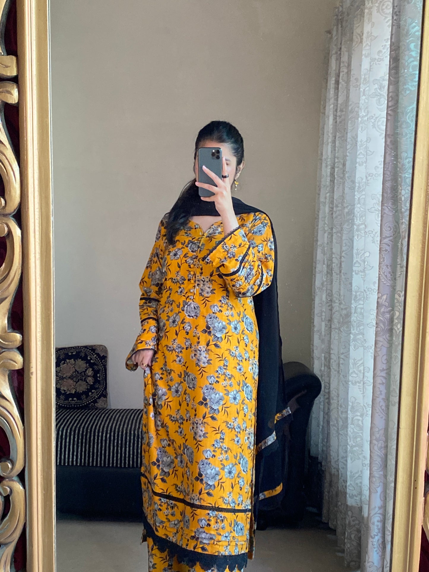 3 Piece -CambricDobby  Linan Stitched-058