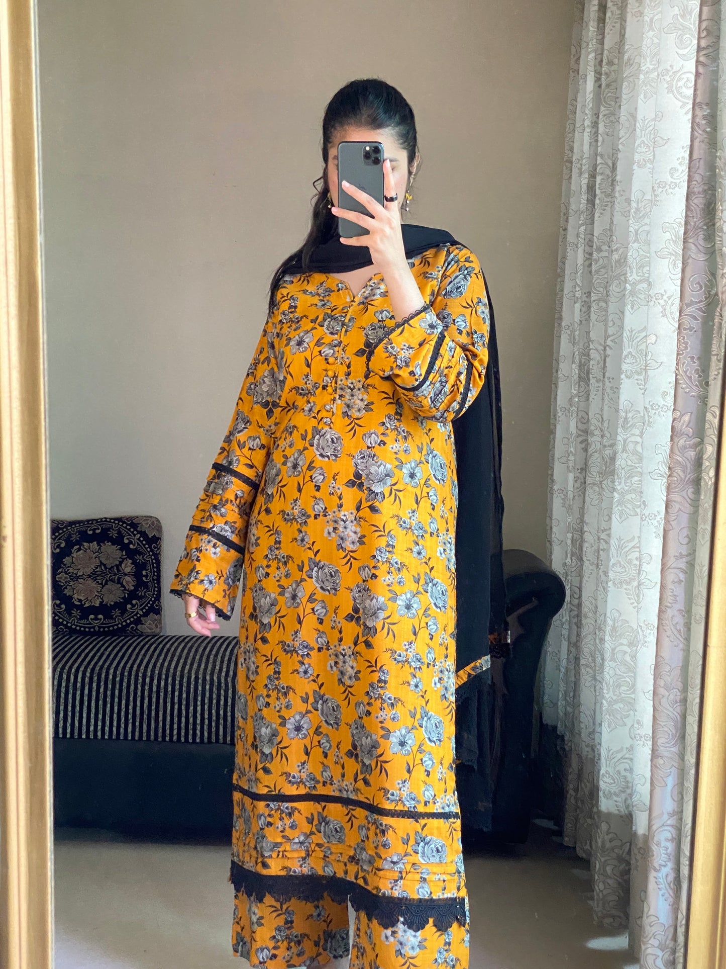 3 Piece -CambricDobby  Linan Stitched-058